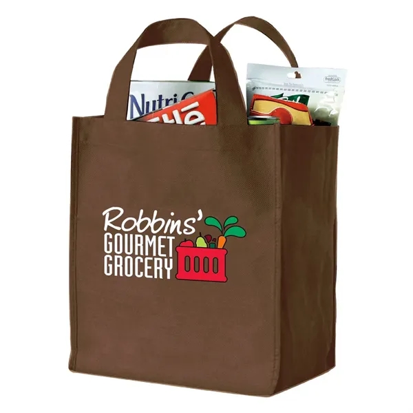 Grocery bag made of non-woven polypropylene with bottom reinforced insert and... from ASI 68507 The Magnet Group / Perfect Line