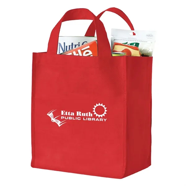 Grocery bag made of non-woven polypropylene with bottom reinforced insert and... from ASI 68507 The Magnet Group / Perfect Line