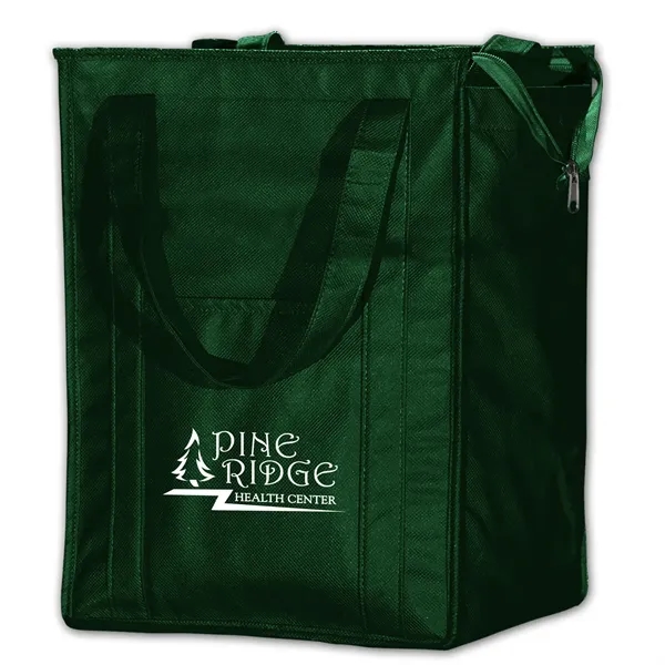 Insulated tote bag with 19" reinforced handles, bottom panel insert, aluminum... from ASI 68507 The Magnet Group / Perfect Line