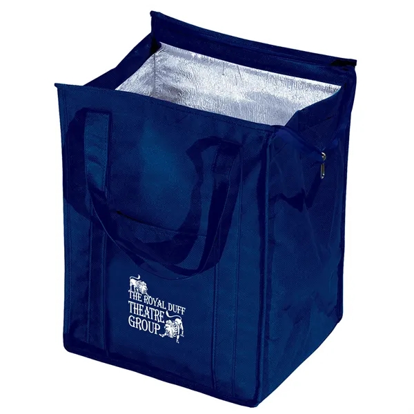 Insulated tote bag with 19" reinforced handles, bottom panel insert, aluminum... from ASI 68507 The Magnet Group / Perfect Line