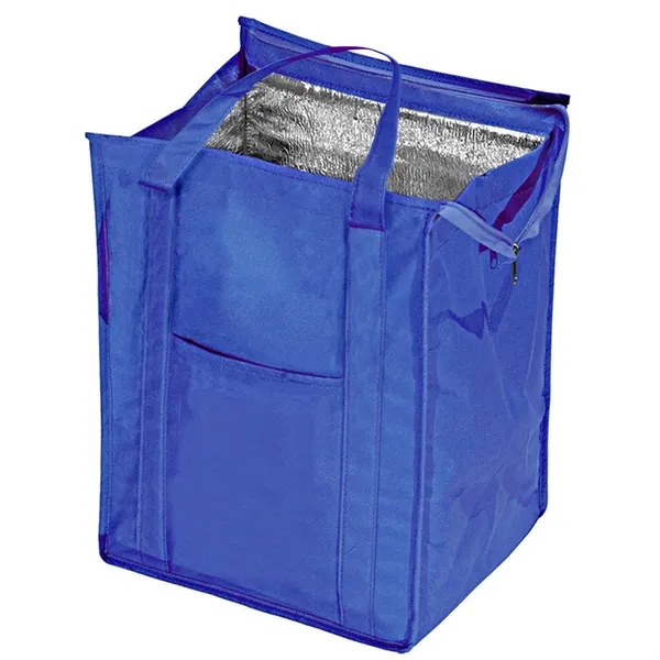 Insulated tote bag with 19" reinforced handles, bottom panel insert, aluminum... from ASI 68507 The Magnet Group / Perfect Line