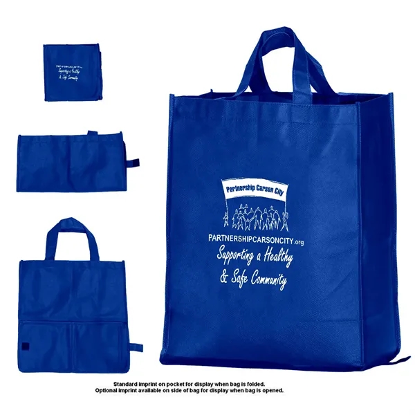 Non-woven grocery bag with 15" straps and sewn-in plastic insert.... from ASI 68507 The Magnet Group / Perfect Line