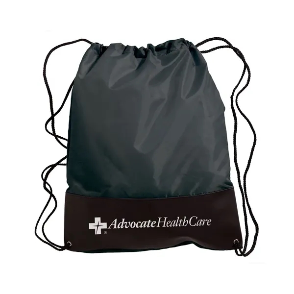 Polyester sling bag with black vinyl front panel and nylon braided... from ASI 68507 The Magnet Group / Perfect Line