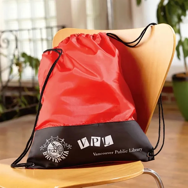 Polyester sling bag with black vinyl front panel and nylon braided... from ASI 68507 The Magnet Group / Perfect Line