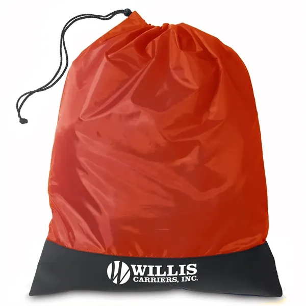 Polyester laundry bag with black vinyl front panel and nylon braided... from ASI 68507 The Magnet Group / Perfect Line