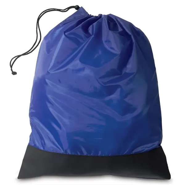 Polyester laundry bag with black vinyl front panel and nylon braided... from ASI 68507 The Magnet Group / Perfect Line