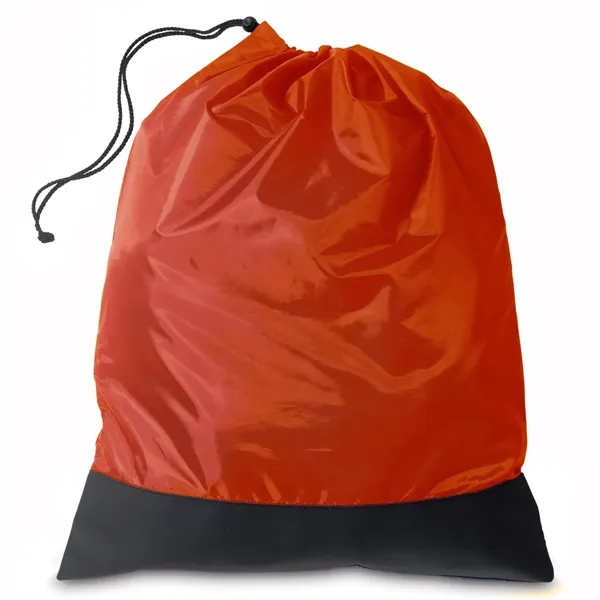 Polyester laundry bag with black vinyl front panel and nylon braided... from ASI 68507 The Magnet Group / Perfect Line