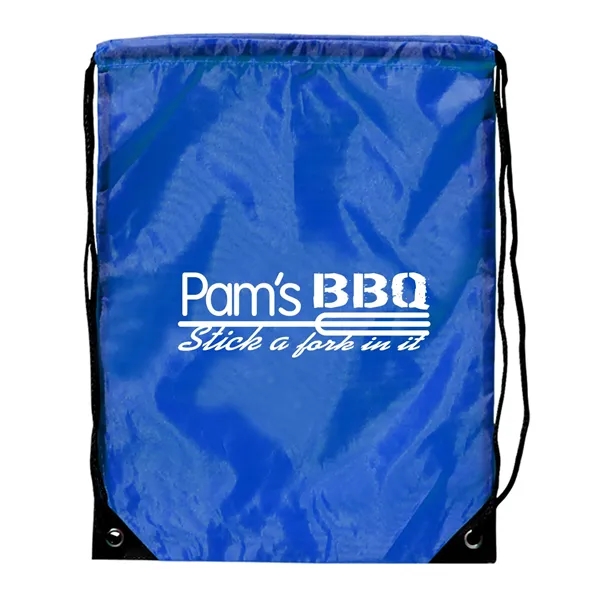 17" x 20" backpack with nylon braided drawstring closure and metal... from ASI 68507 The Magnet Group / Perfect Line