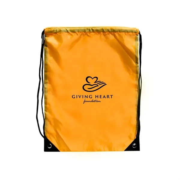 Backpack with nylon braided drawstring closure, metal grommets and large imprint... from ASI 68507 The Magnet Group / Perfect Line