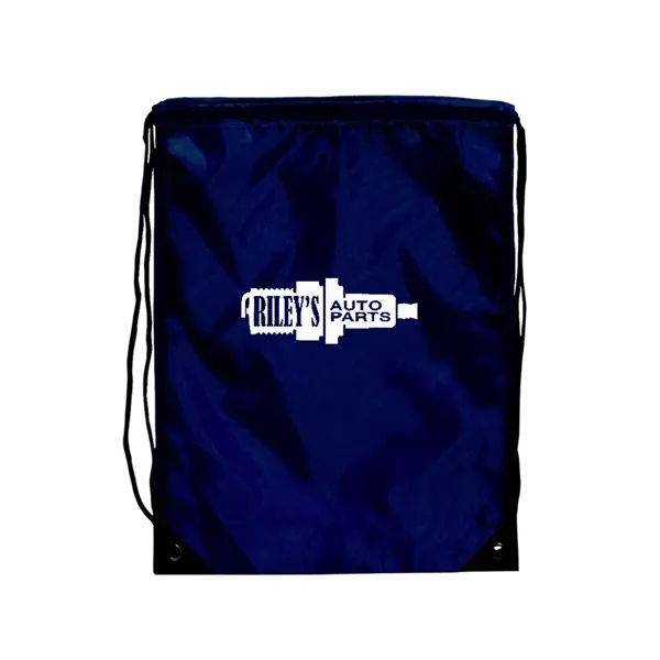 Backpack with nylon braided drawstring closure, metal grommets and large imprint... from ASI 68507 The Magnet Group / Perfect Line
