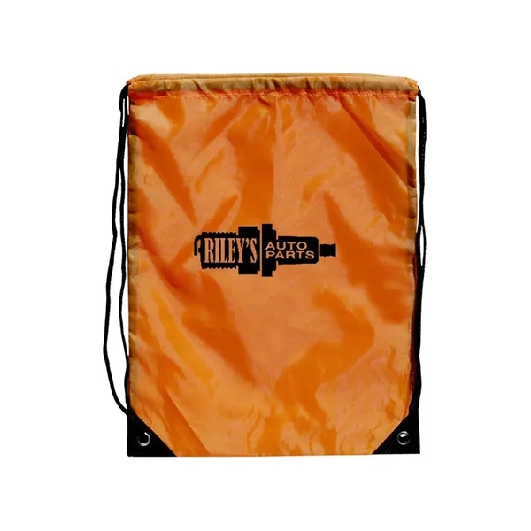 Backpack with nylon braided drawstring closure, metal grommets and large imprint... from ASI 68507 The Magnet Group / Perfect Line