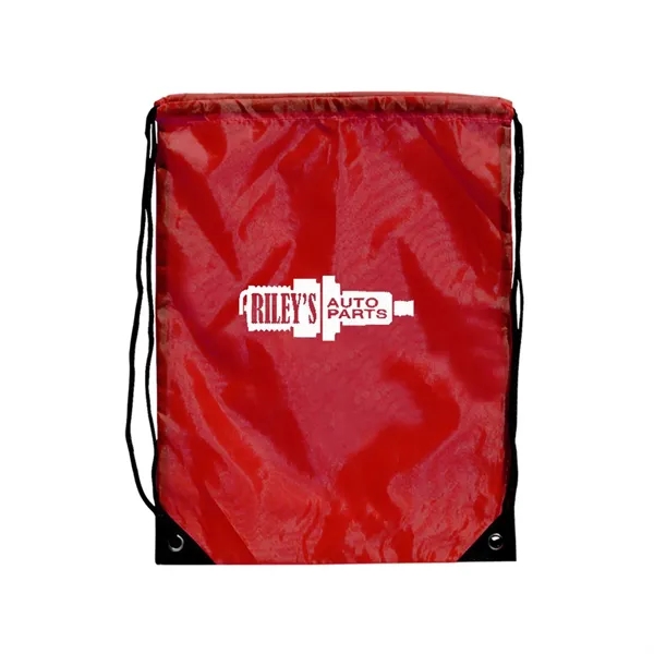Backpack with nylon braided drawstring closure, metal grommets and large imprint... from ASI 68507 The Magnet Group / Perfect Line