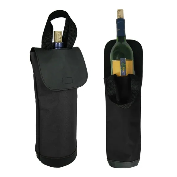 Single bottle insulated wine cooler with carry handle and vinyl flap... from ASI 68507 The Magnet Group / Perfect Line