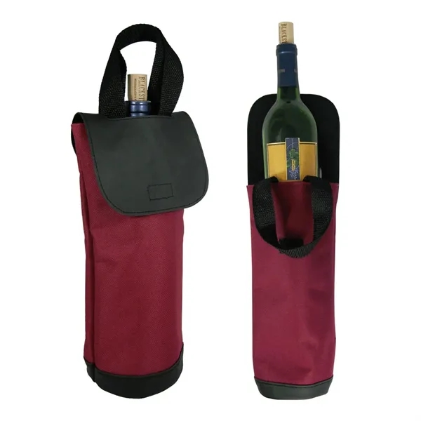 Single bottle insulated wine cooler with carry handle and vinyl flap... from ASI 68507 The Magnet Group / Perfect Line