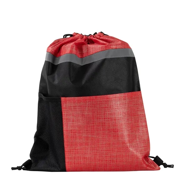 Nonwoven drawstring bag with unique thread pattern and silver thread graphics... from ASI 68507 The Magnet Group / Perfect Line