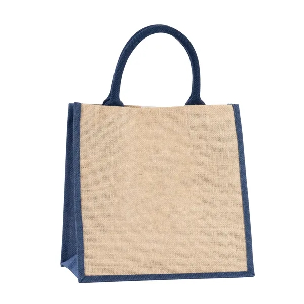 All-natural jute tote bag with strong handles, 7.5" gusset and color... from ASI 68507 The Magnet Group / Perfect Line