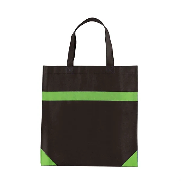 Non-woven shopping tote bag with 15" straps and a sewn-in plastic... from ASI 68507 The Magnet Group / Perfect Line