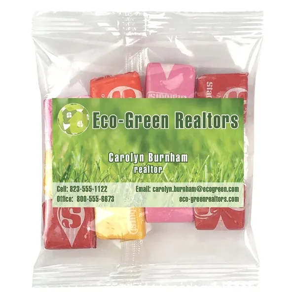 Small Snack Bag with 2" x 3.5" Rectangle Magnet filled with... from ASI 68507 The Magnet Group / The 1919 Candy Company