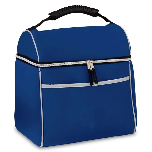 Extra-large neoprene cooler with dual-zippered, insulated main compartment and large front... from ASI 68507 The Magnet Group / The Bag Factory®