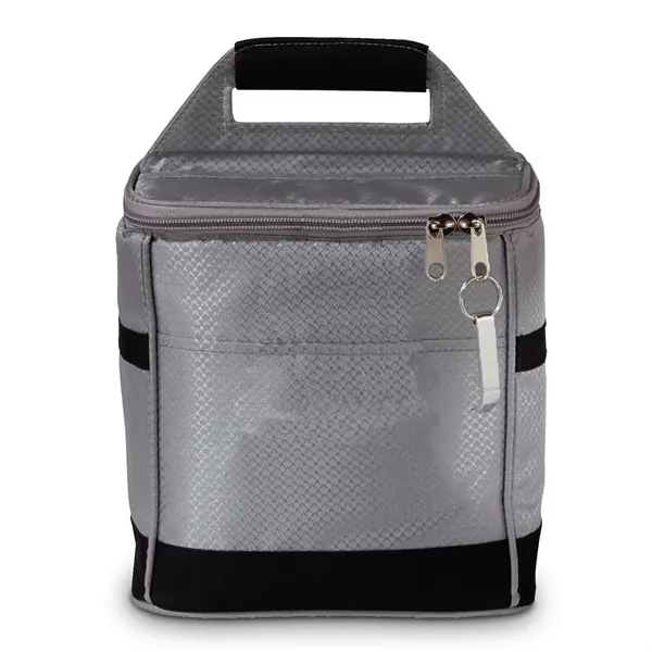 Iridescent ripstop material 6-pack cooler with front pocket and matching key-ring... from ASI 68507 The Magnet Group / The Bag Factory®
