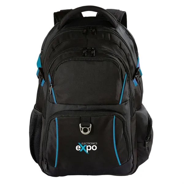 Ergonomically vented ripstop and polyester Mercury backpack with 17" laptop and... from ASI 68507 The Magnet Group / The Bag Factory®