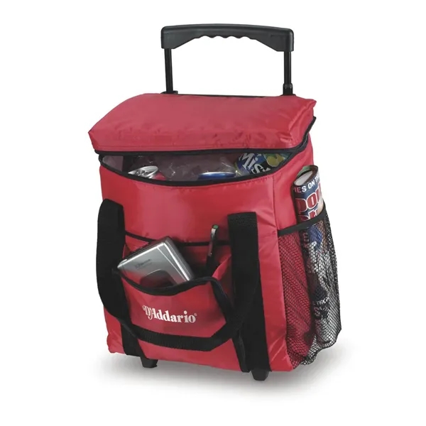 Rolling cooler that will hold 24, 12 oz. cans and includes... from ASI 68507 The Magnet Group / The Bag Factory®