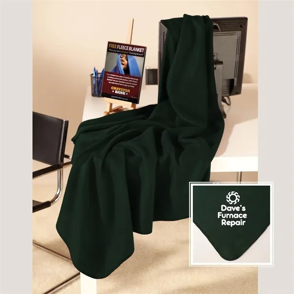 50" x 60" promotional fleece throw with whip stitching around the... from ASI 68507 The Magnet Group / The Bag Factory®