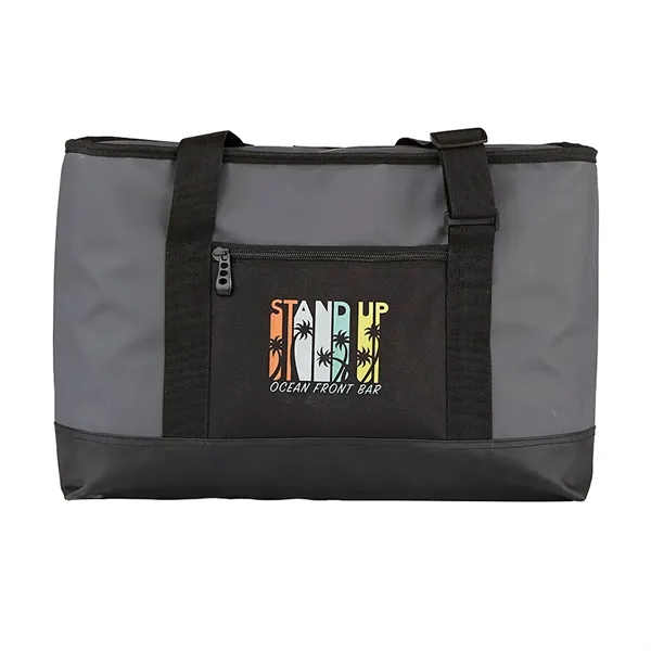 Cooler bag with front panel zippered pocket and polypropylene handles.... from ASI 68507 The Magnet Group / The Bag Factory®