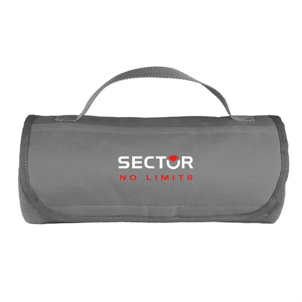 53" x 47" polyester fleece roll-up blanket with carrying handle.... from ASI 68507 The Magnet Group / The Bag Factory®