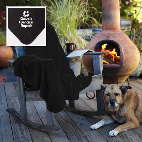 50" x 60" polar fleece blanket with whip stitched edges.... from ASI 68507 The Magnet Group / The Bag Factory®