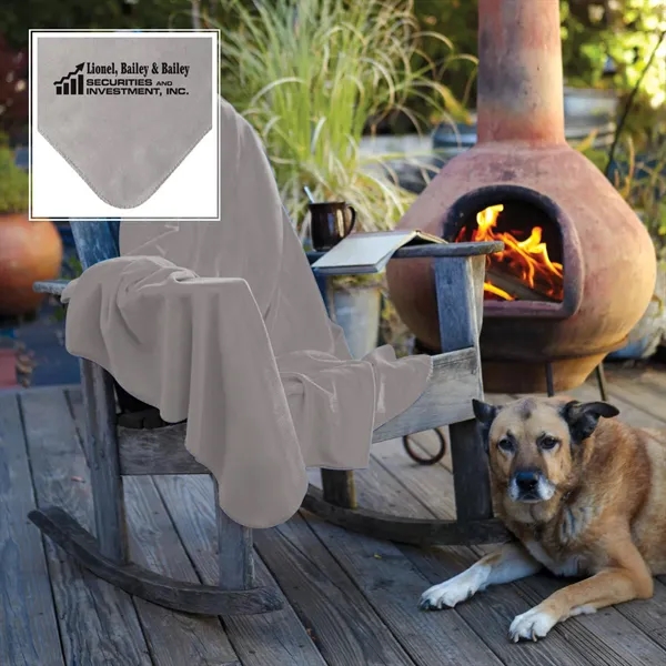 50" x 60" polar fleece blanket with whip stitched edges.... from ASI 68507 The Magnet Group / The Bag Factory®