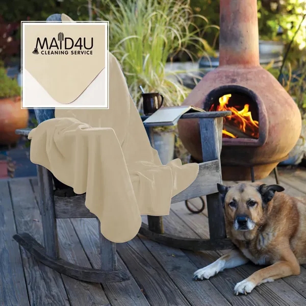 50" x 60" polar fleece blanket with whip stitched edges.... from ASI 68507 The Magnet Group / The Bag Factory®