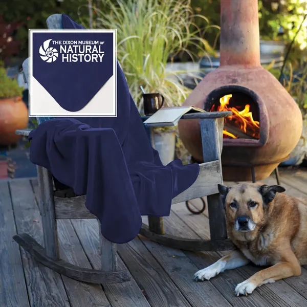 50" x 60" polar fleece blanket with whip stitched edges.... from ASI 68507 The Magnet Group / The Bag Factory®