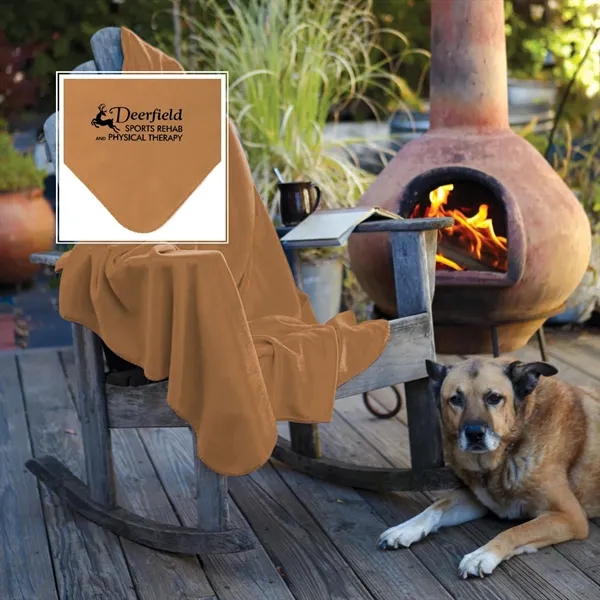 50" x 60" polar fleece blanket with whip stitched edges.... from ASI 68507 The Magnet Group / The Bag Factory®