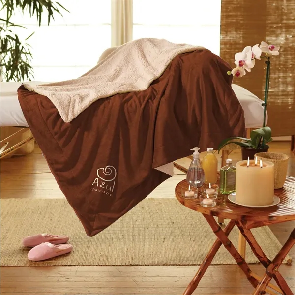 50" x 60" blanket with super soft micro mink on one... from ASI 68507 The Magnet Group / The Bag Factory®