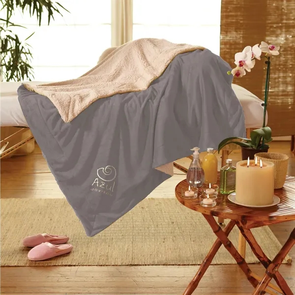50" x 60" blanket with super soft micro mink on one... from ASI 68507 The Magnet Group / The Bag Factory®