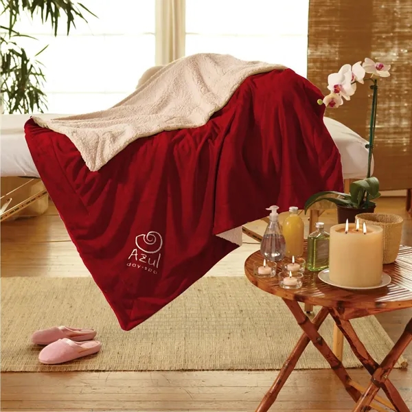 50" x 60" blanket with super soft micro mink on one... from ASI 68507 The Magnet Group / The Bag Factory®