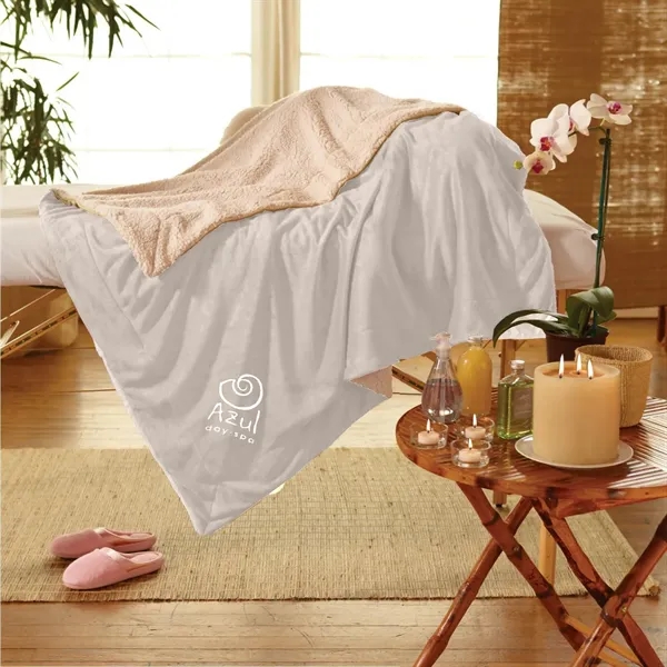 50" x 60" blanket with super soft micro mink on one... from ASI 68507 The Magnet Group / The Bag Factory®