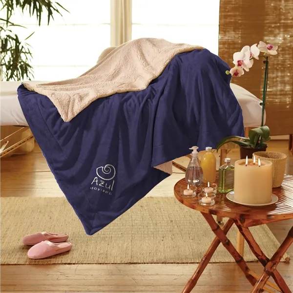50" x 60" blanket with super soft micro mink on one... from ASI 68507 The Magnet Group / The Bag Factory®