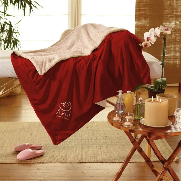 50" x 60" blanket with super soft micro mink on one... from ASI 68507 The Magnet Group / The Bag Factory®
