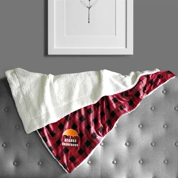 50" x 60" blanket with super soft micro mink on one... from ASI 68507 The Magnet Group / The Bag Factory®