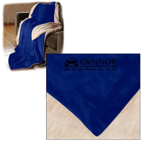 60" x 72" oversized blanket with ultra-soft micro mink on one... from ASI 68507 The Magnet Group / The Bag Factory®