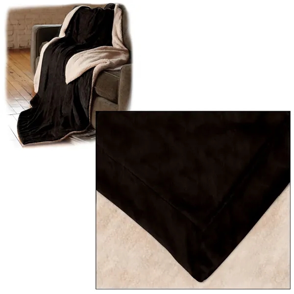 60" x 72" oversized blanket with ultra-soft micro mink on one... from ASI 68507 The Magnet Group / The Bag Factory®