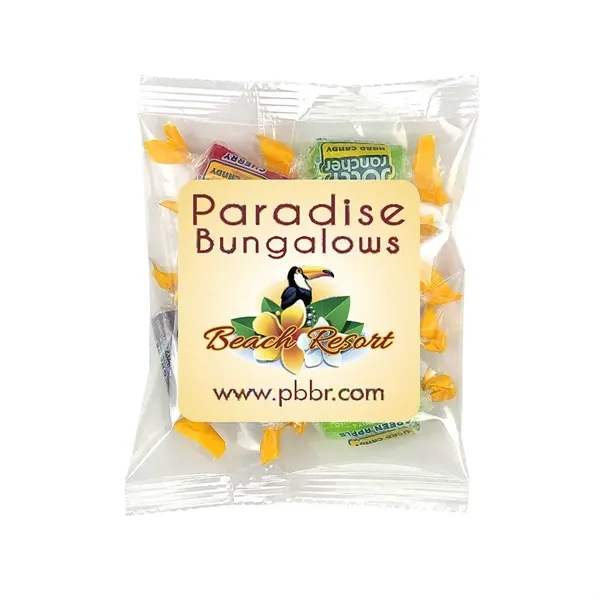4" x 4" small snack bags filled with your choice of... from ASI 68507 The Magnet Group / The 1919 Candy Company