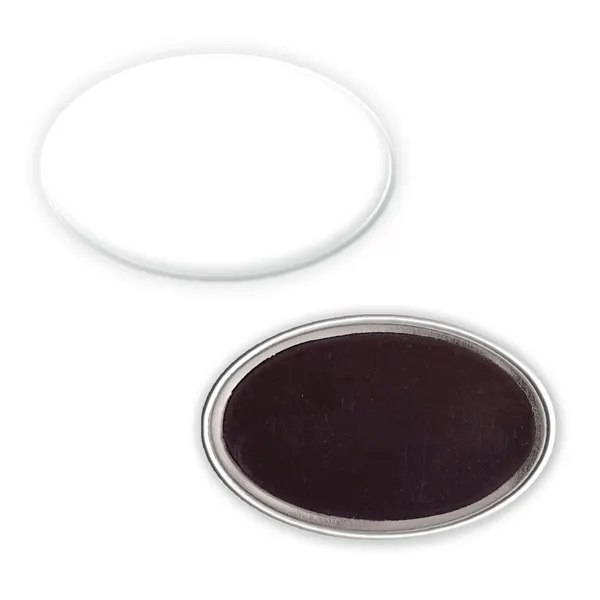 1 3/4" x 2 3/4" oval shaped button with magnetic backing... from ASI 68507 The Magnet Group / Innovations by Magnet™