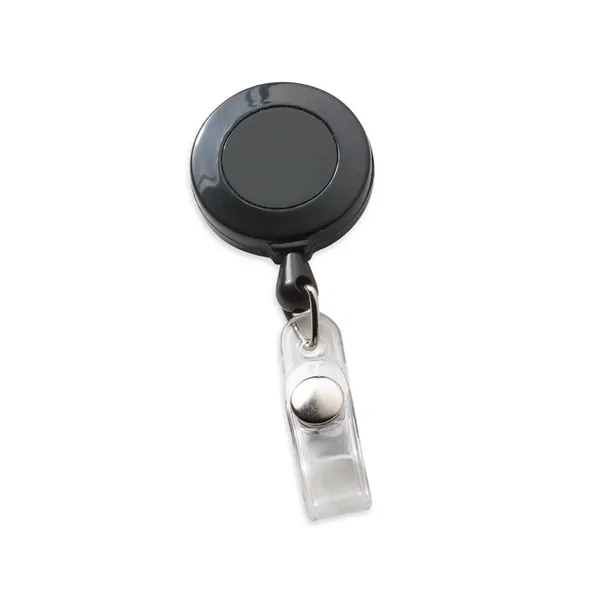 Round retractable badge holder with 30" nylon cord and slide-on clip... from ASI 68507 The Magnet Group / Perfect Line