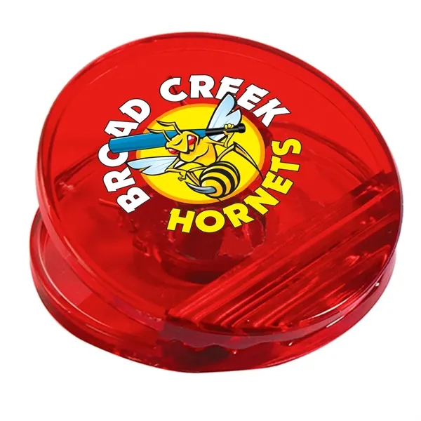 Circle shaped power clip with strong magnetic backing and large imprint... from ASI 68507 The Magnet Group / Innovations by Magnet™