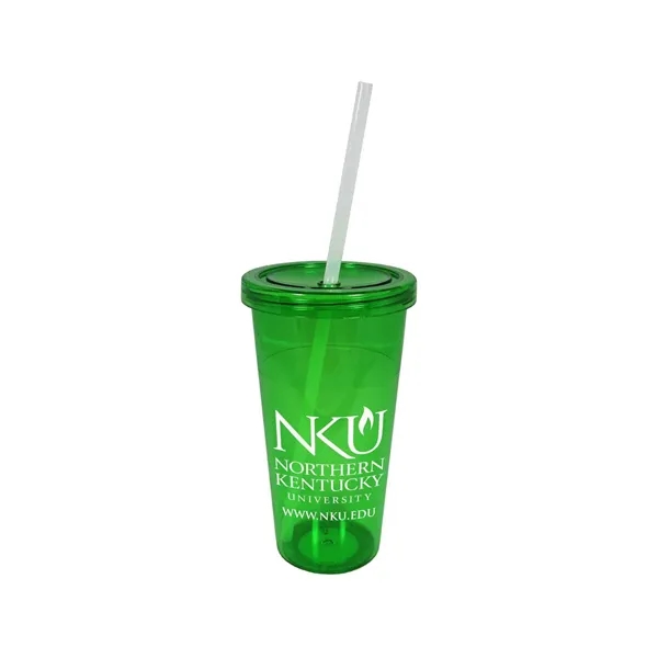 24 oz. single wall acrylic tumbler with threaded lid and clear... from ASI 68507 The Magnet Group