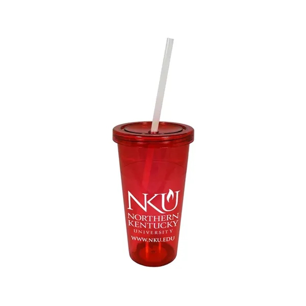 24 oz. single wall acrylic tumbler with threaded lid and clear... from ASI 68507 The Magnet Group