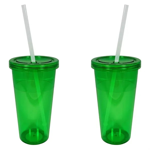 24 oz. single wall acrylic tumbler with threaded lid and clear... from ASI 68507 The Magnet Group